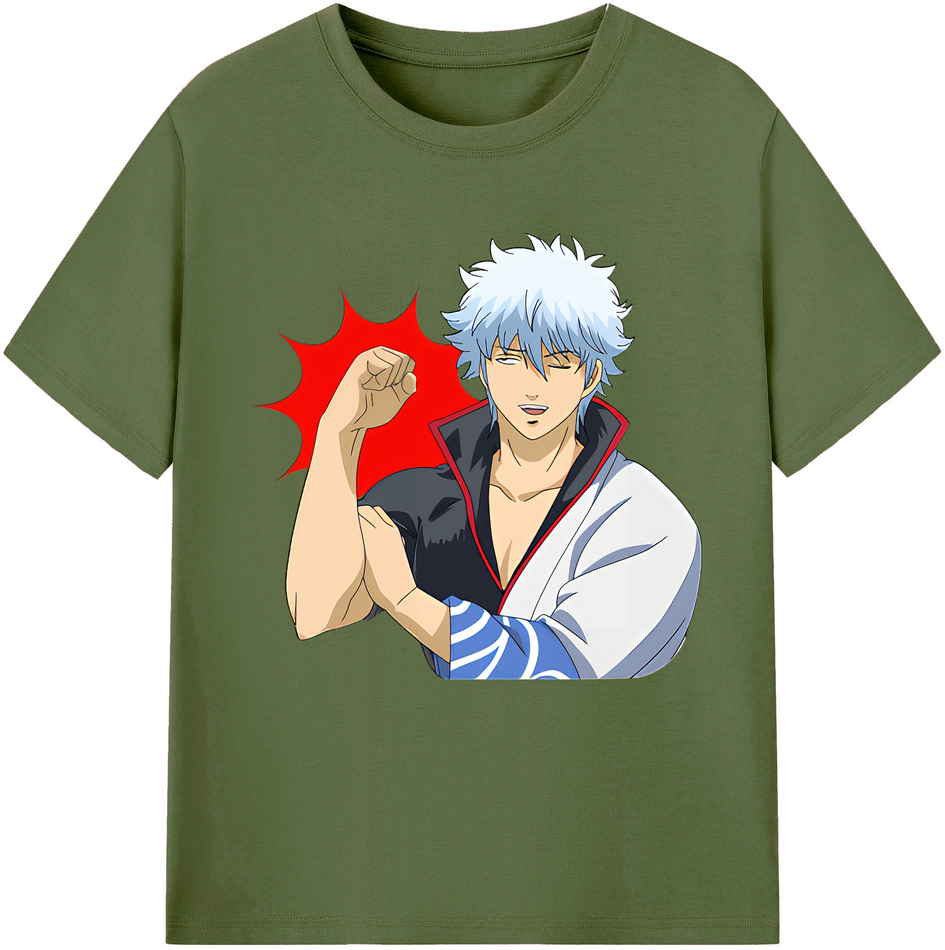 （画像用） ぎんたま 坂田銀時（さかたぎんとき） 神楽 志村新八（しむら しんぱち） GINTAMA Sakata Gintoki Kagura Shimura Shinpachi 綿100％半袖Tシャツ（フロントプリント）